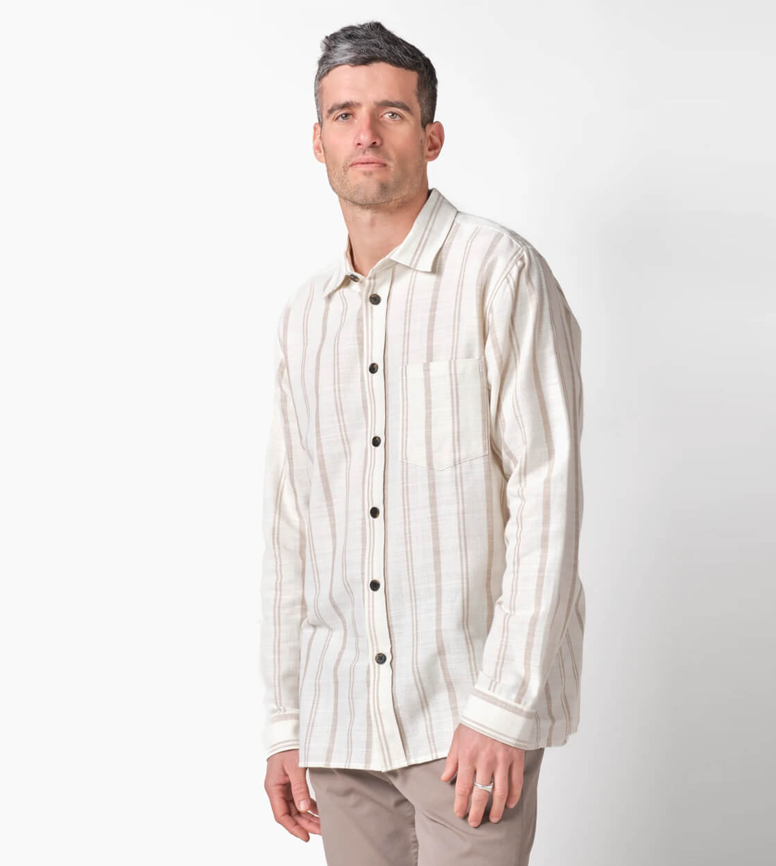 Klitmoller Shirt Per beige white/sand