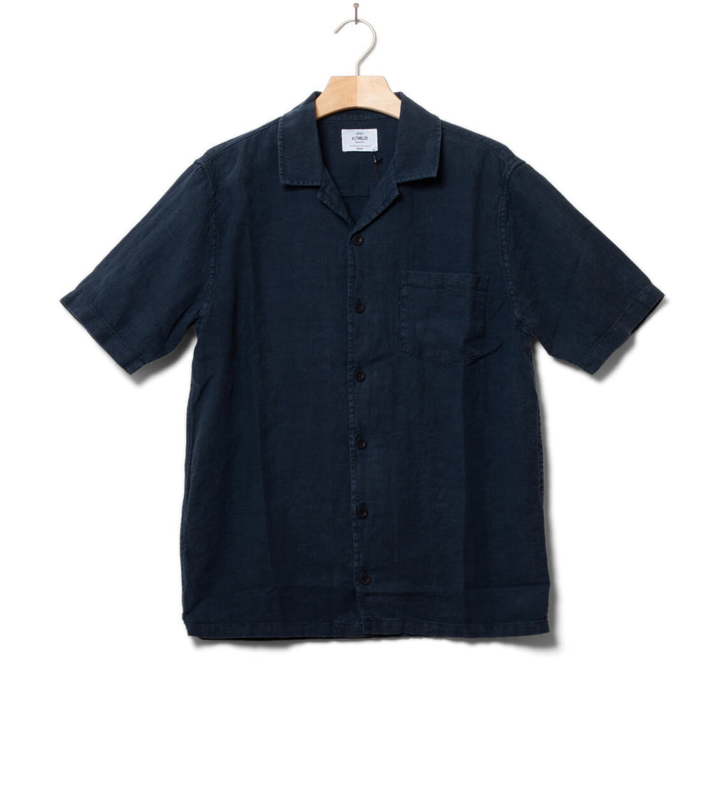 Klitmoller Shirt SS Birger Linen blue navy