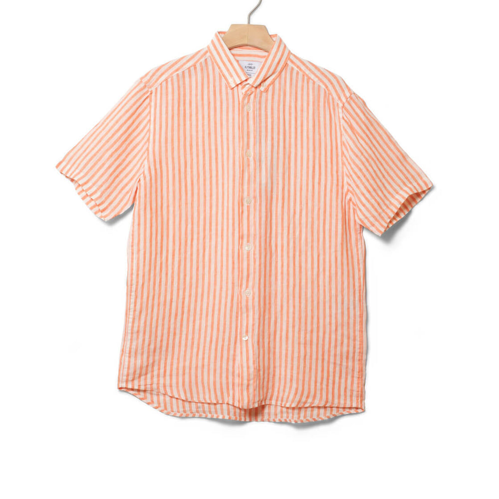 Klitmoller Shirt SS Dennis Striped white cream/mandarin