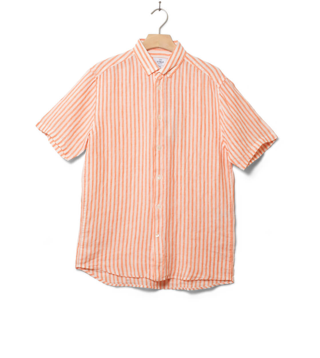 Klitmoller Shirt SS Dennis Striped white cream/mandarin