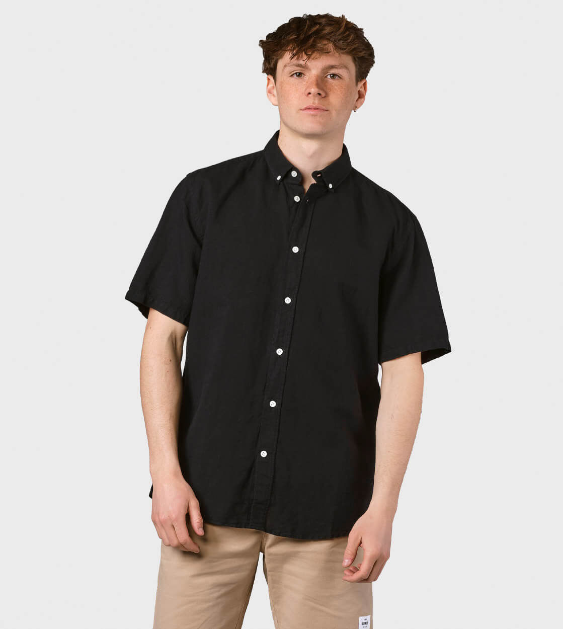 Klitmoller Shirt SS Mikkel Linen black