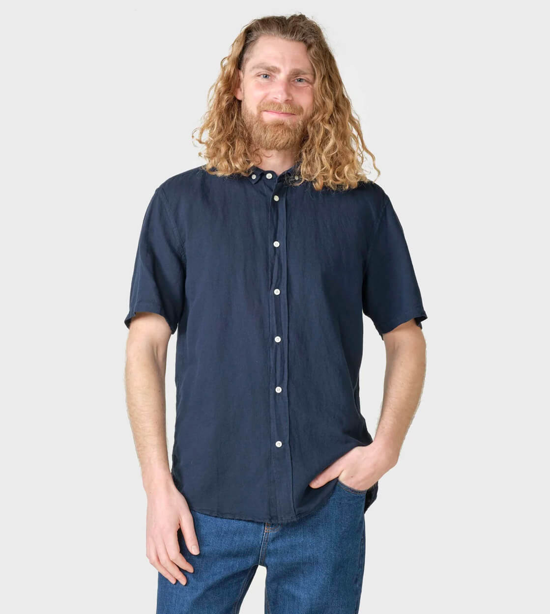 Klitmoller Shirt SS Mikkel Linen blue ocean