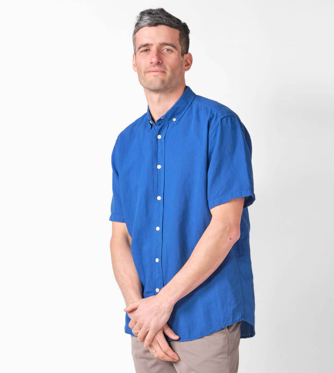 Klitmoller Shirt SS Mikkel Linen blue surf