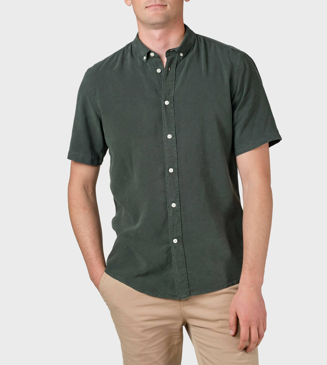 Klitmoller Shirt SS Mikkel Lyocell green olive