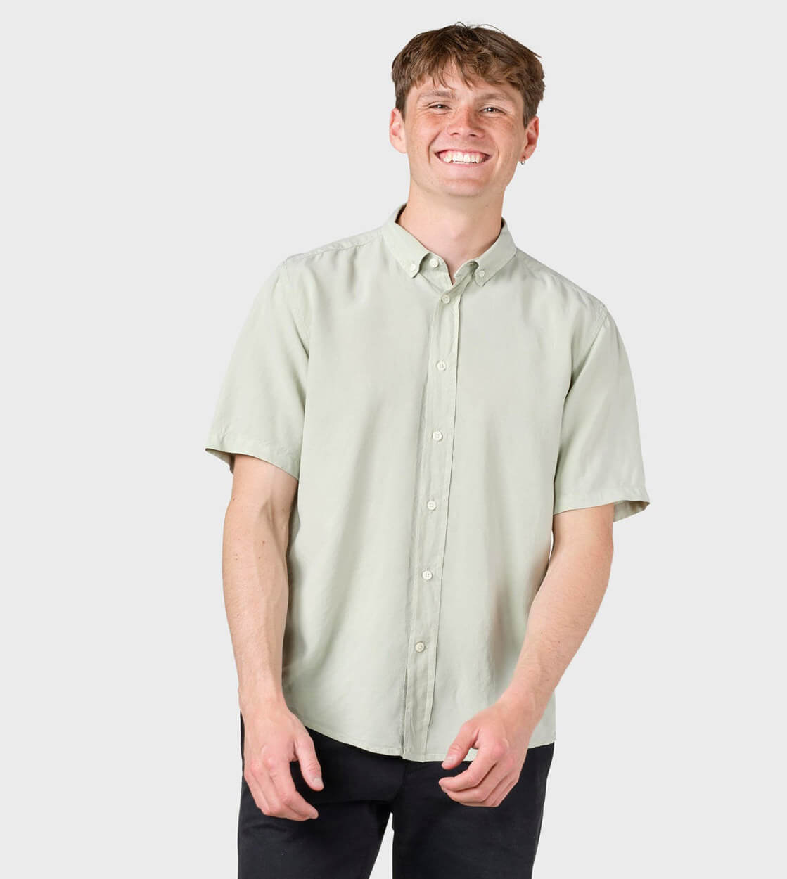 Klitmoller Shirt SS Mikkel Lyocell green sage