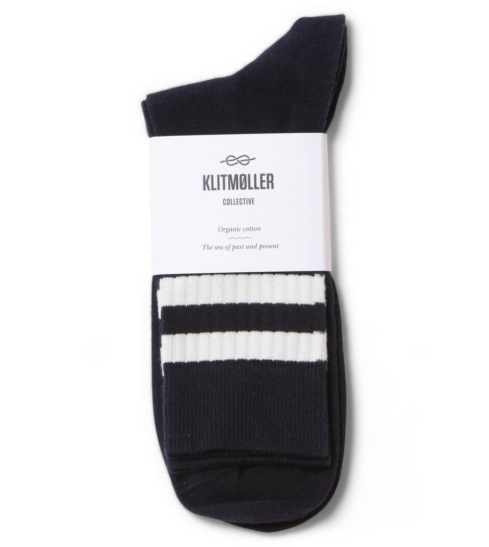 Klitmoller Socks Retro blue navy/cream