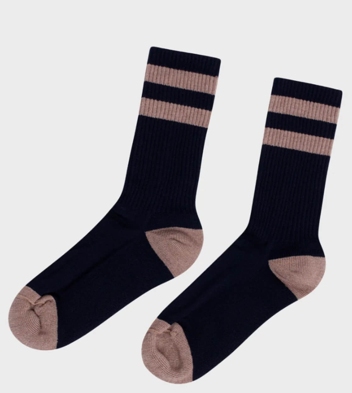 Klitmoller Socks Striped Merino blue navy/sand