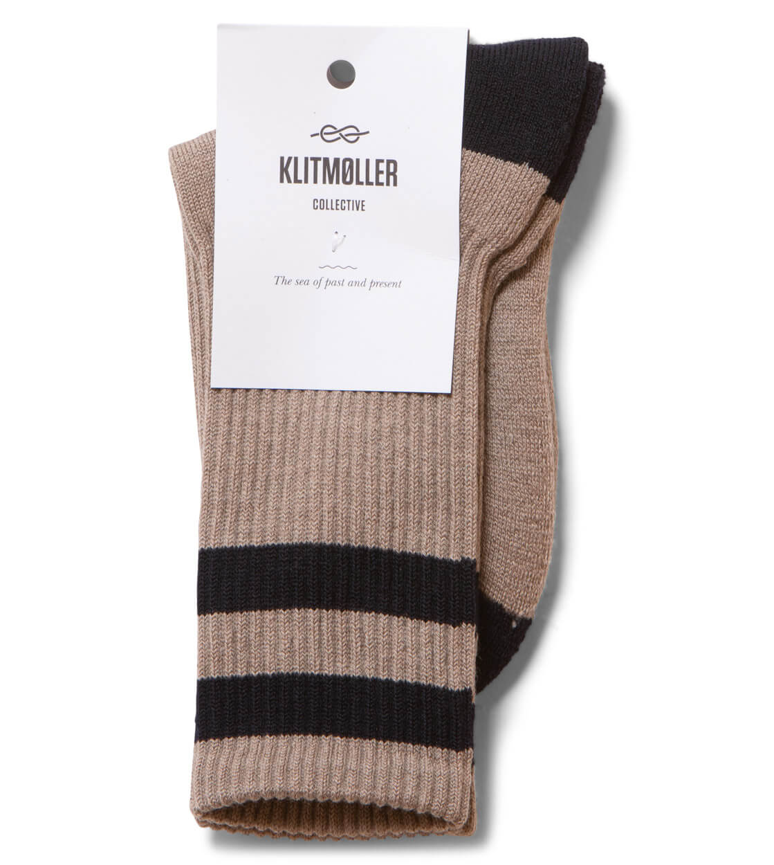 Klitmoller Socks Striped Merino brown sand/navy