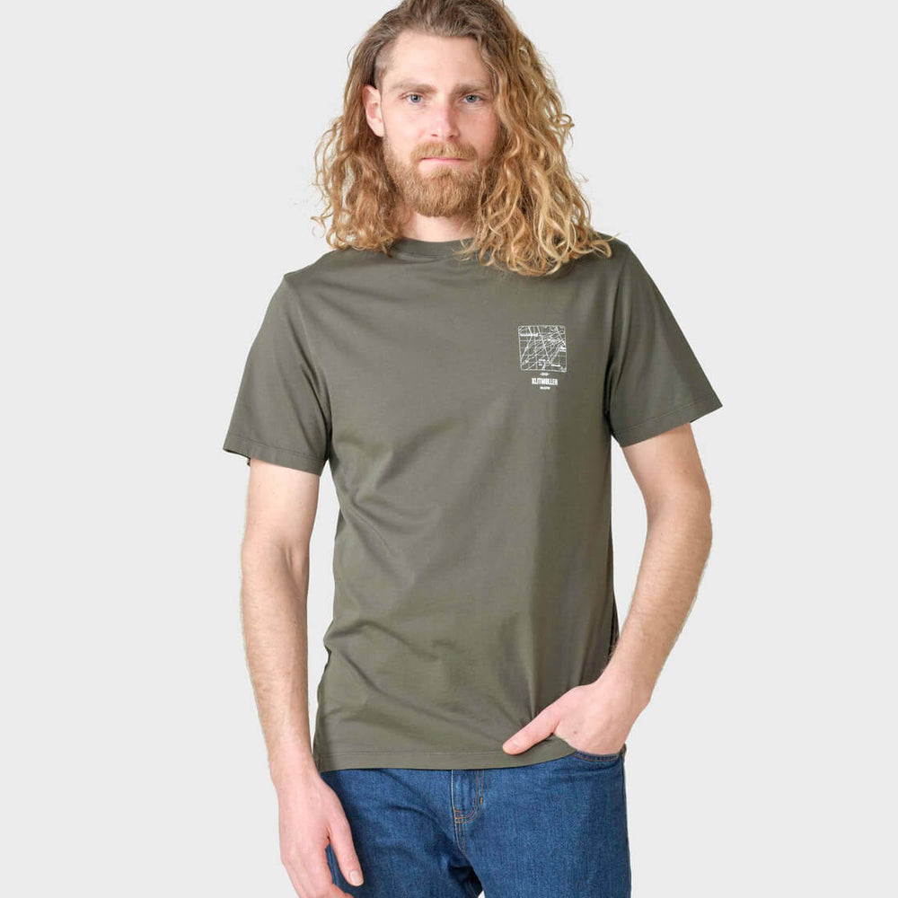 Klitmoller T-Shirt Ryan green olive/cream