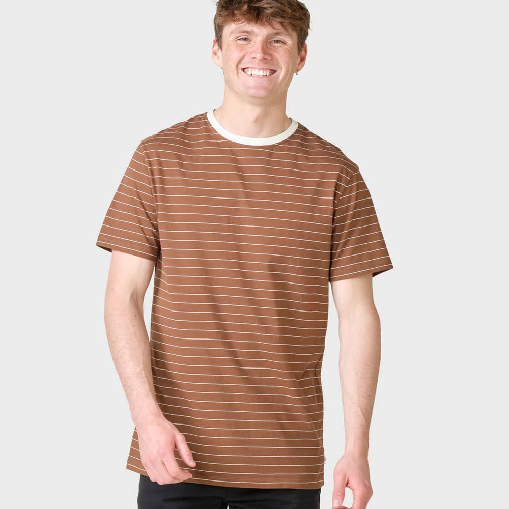 Klitmoller T-Shirt Tom brown burnt sienna/cream