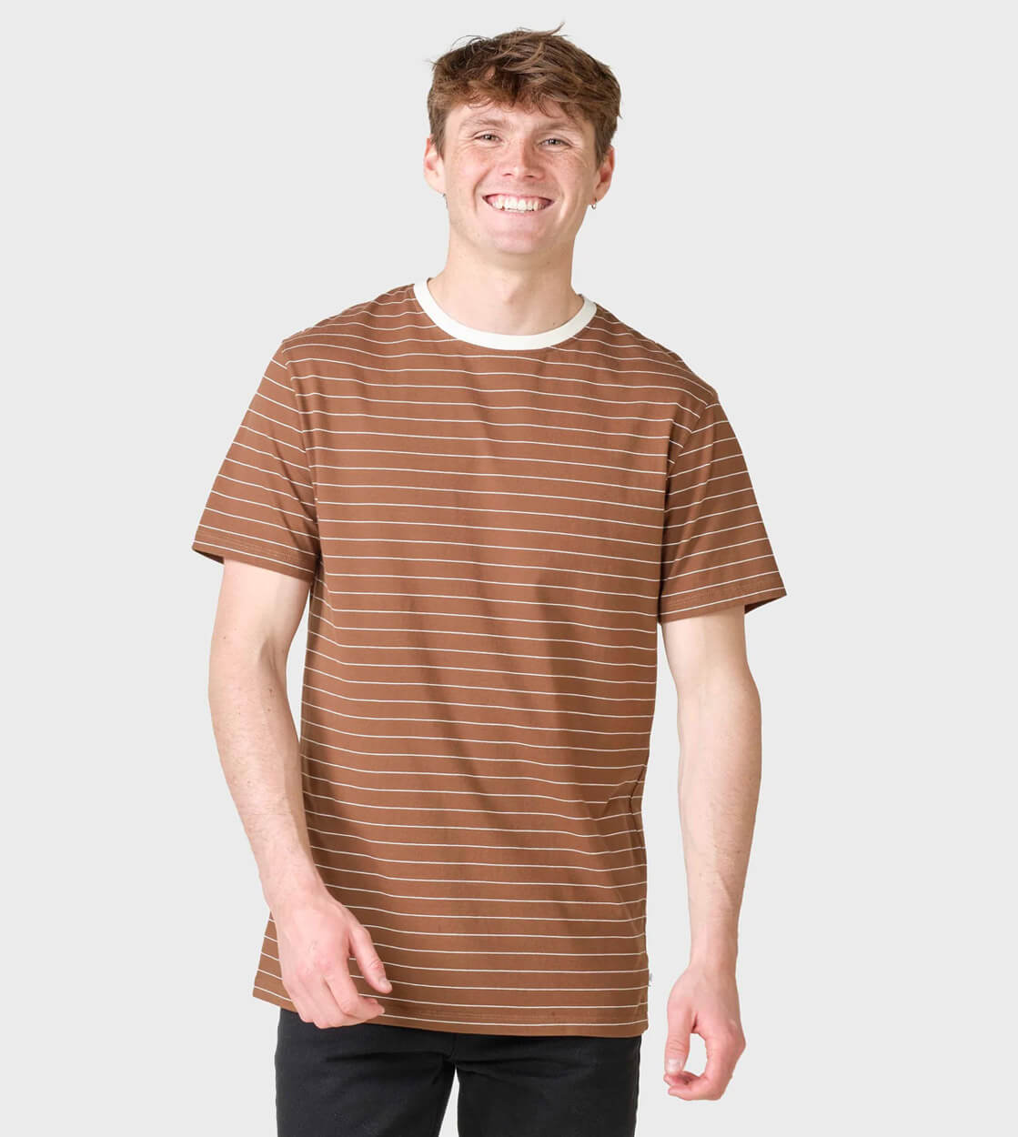 Klitmoller T-Shirt Tom brown burnt sienna/cream