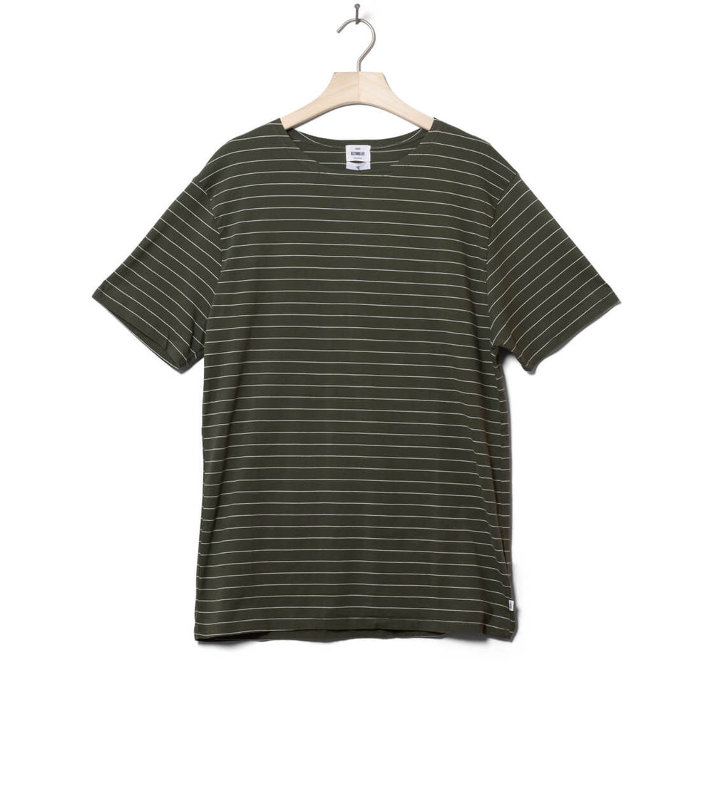 Klitmoller T-Shirt Tom green olive/cream