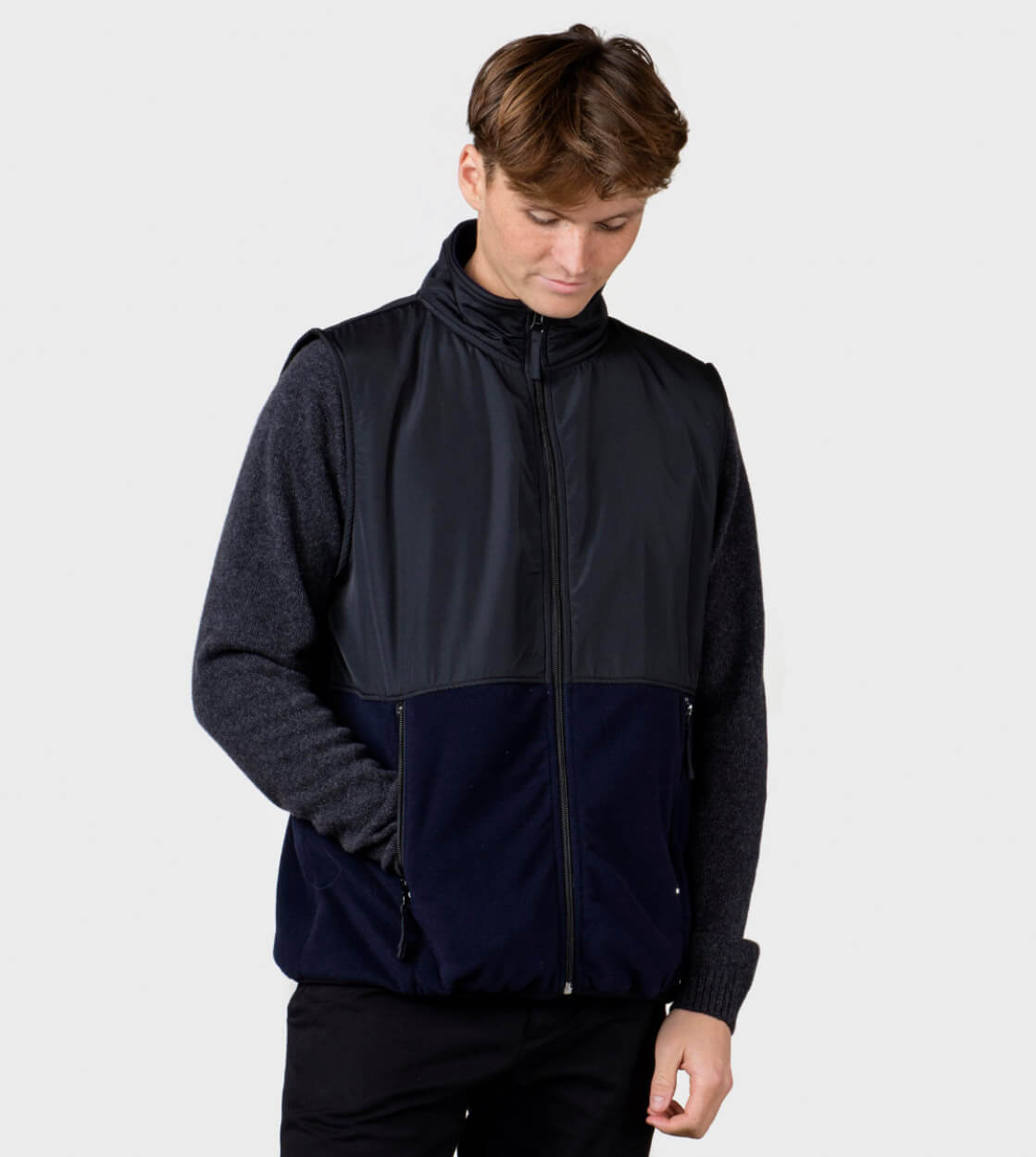 Klitmoller Vest Mid Fleece black/navy