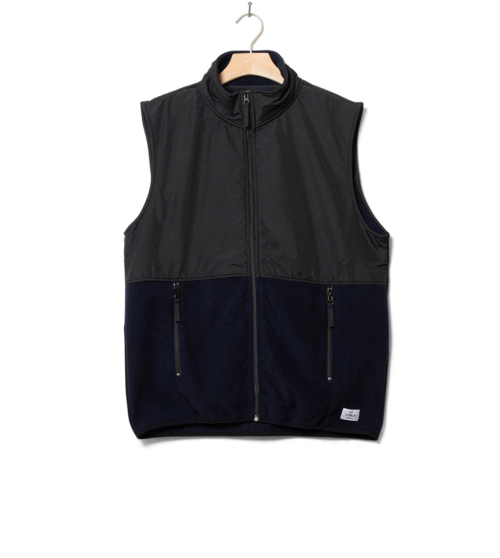 Klitmoller Vest Mid Fleece black/navy