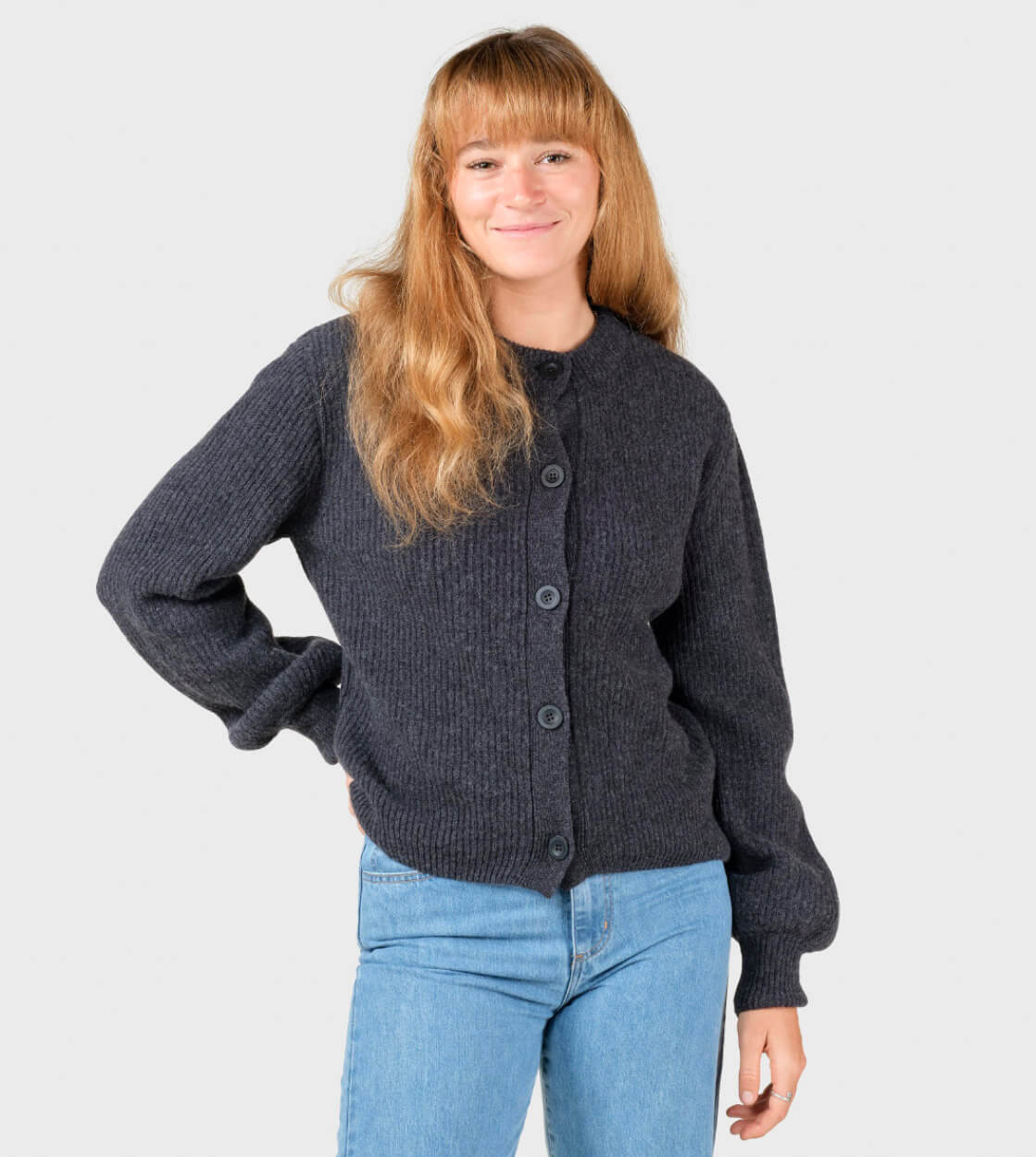 Klitmoller W Cardigan Gerda grey anthracite