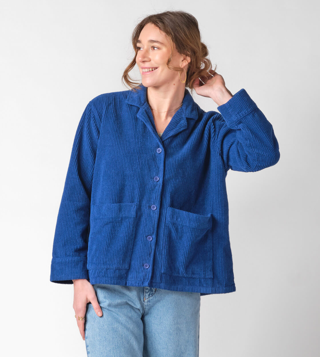 Klitmoller W Jacket Nille Cord blue surf