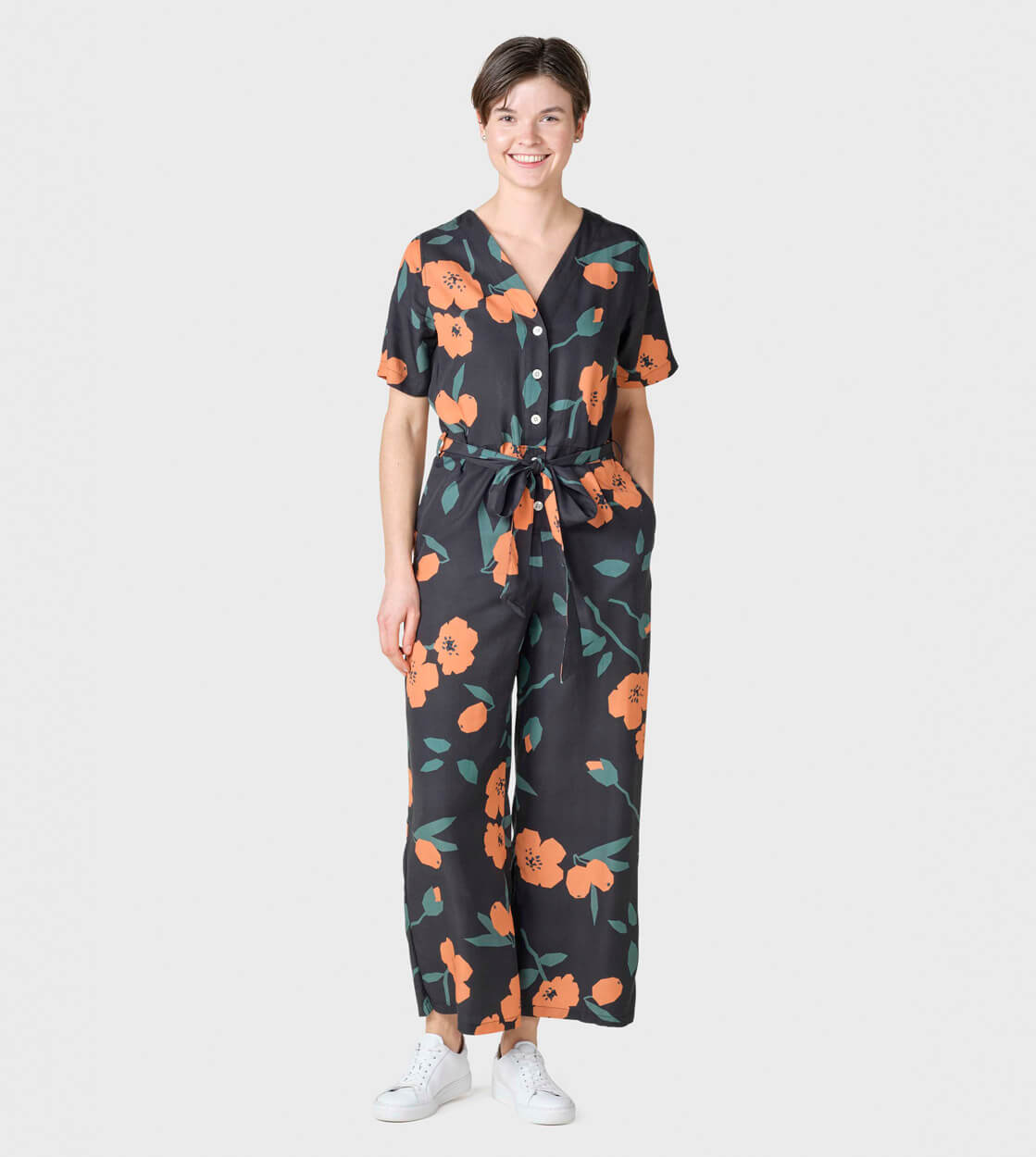 Klitmoller W Jumpsuit Marna Print black/mandarin flowers