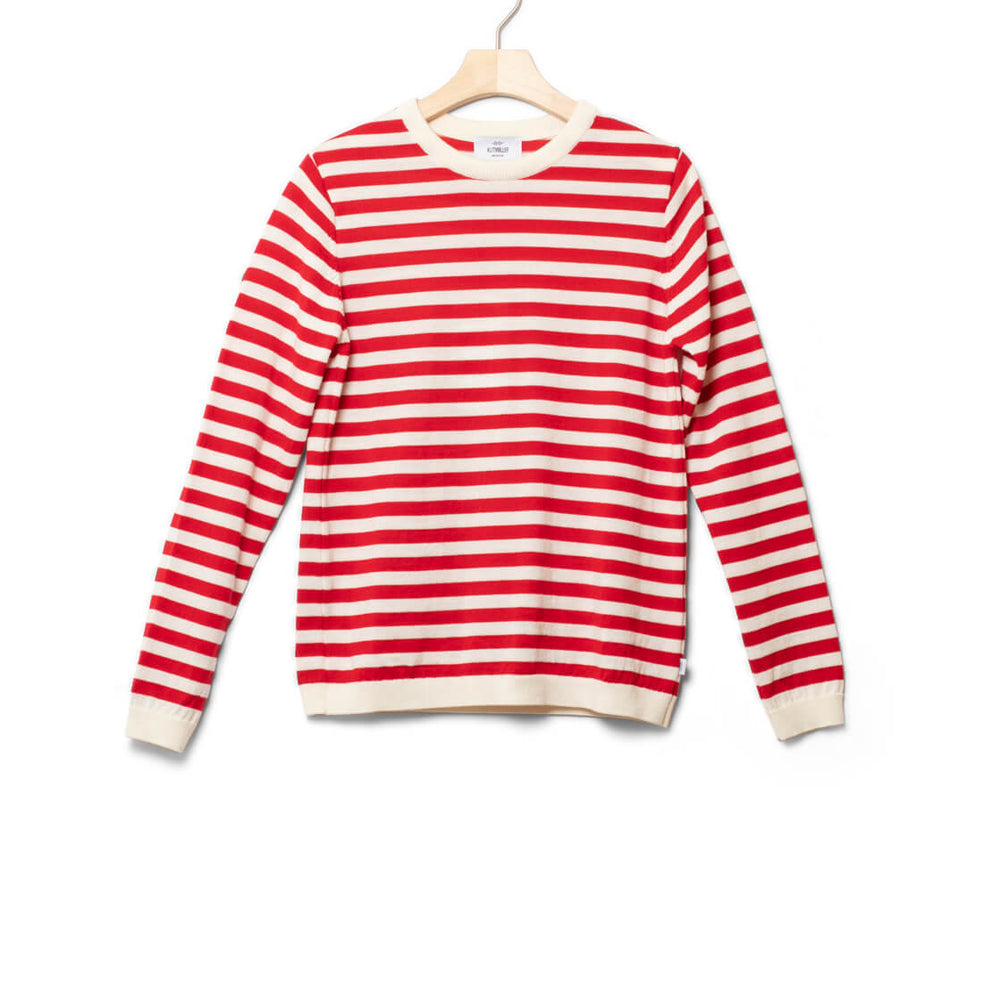 Klitmoller W Knit Basic Stripe Merino beige cream/red