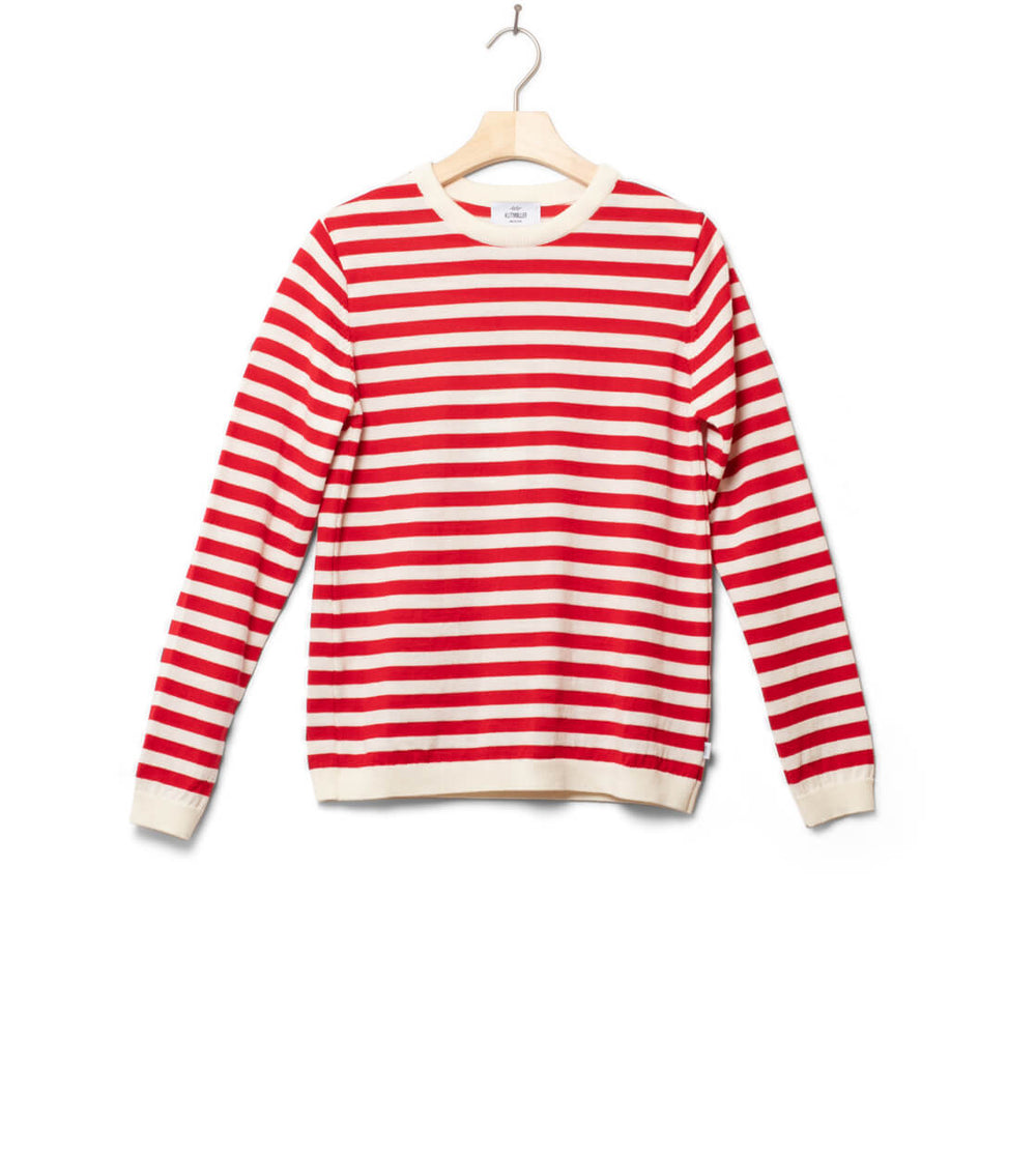 Klitmoller W Knit Basic Stripe Merino beige cream/red