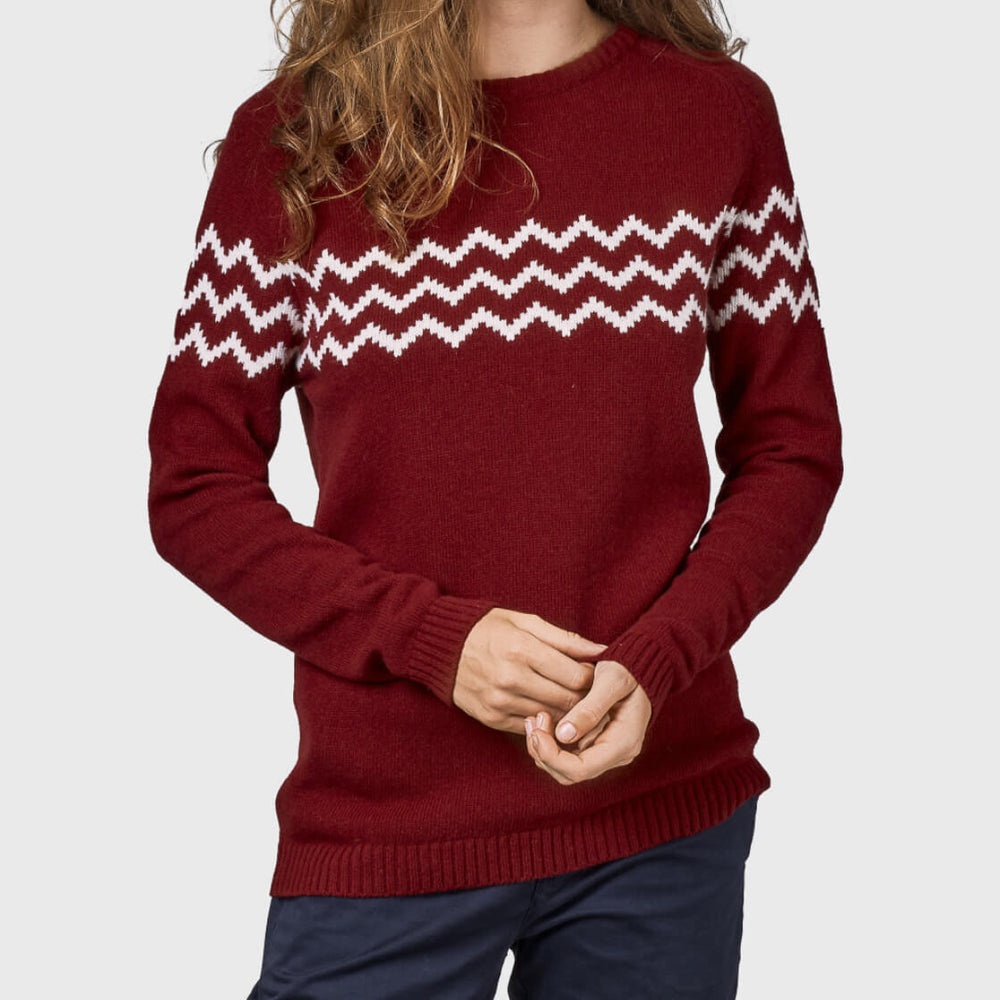 Klitmoller W Knit Cecilie red bordeaux/cream