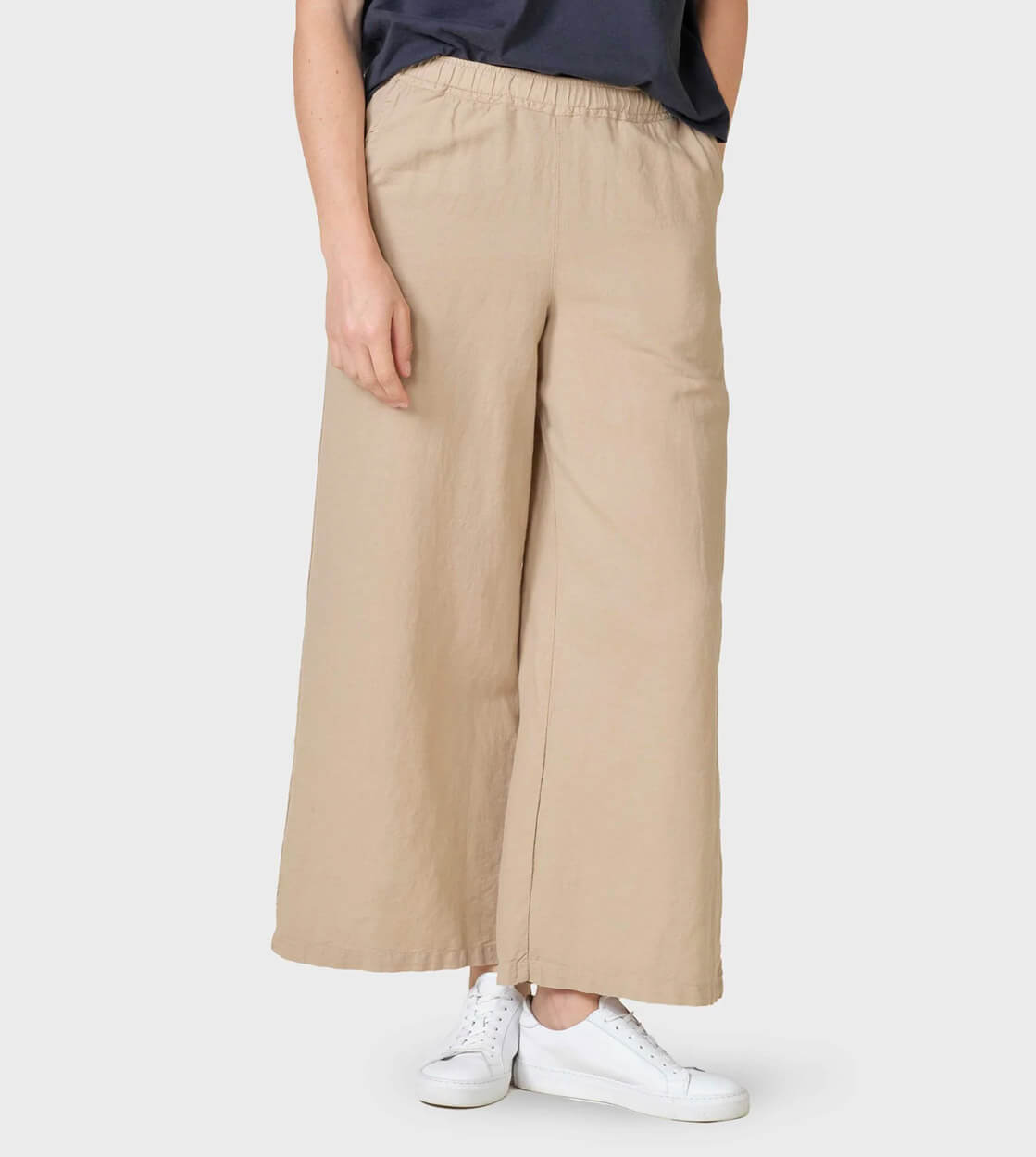 Klitmoller W Pants Kaja Cotton/Linen beige pastel sand