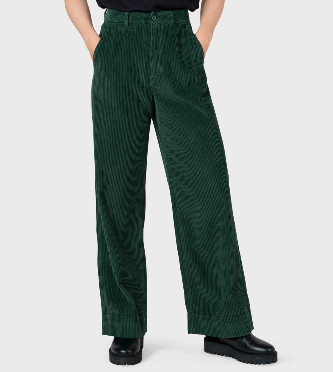 Klitmoller W Pants Lydia Jumbo Corduroy green moss