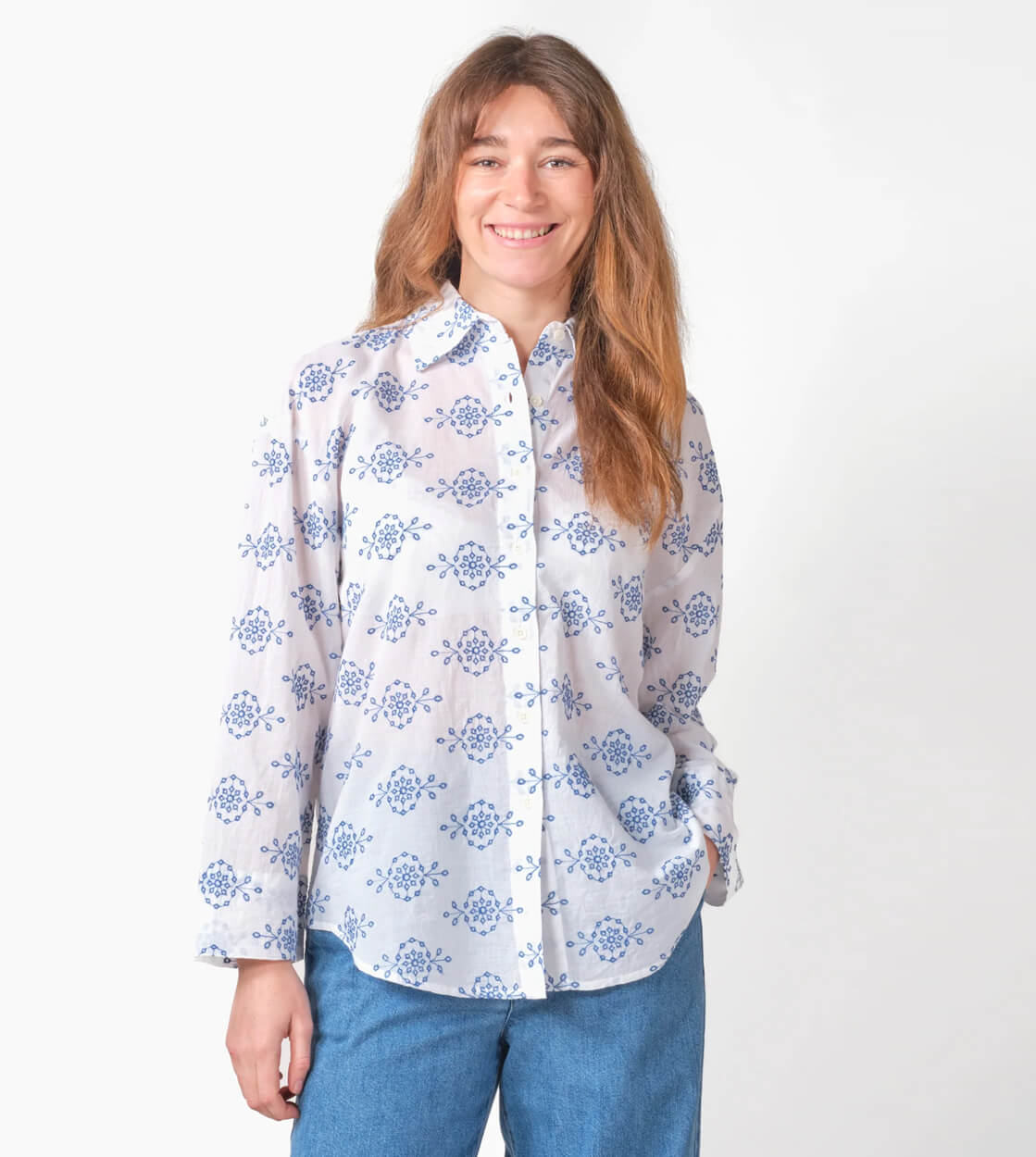 Klitmoller W Shirt Mimi white/surf blue