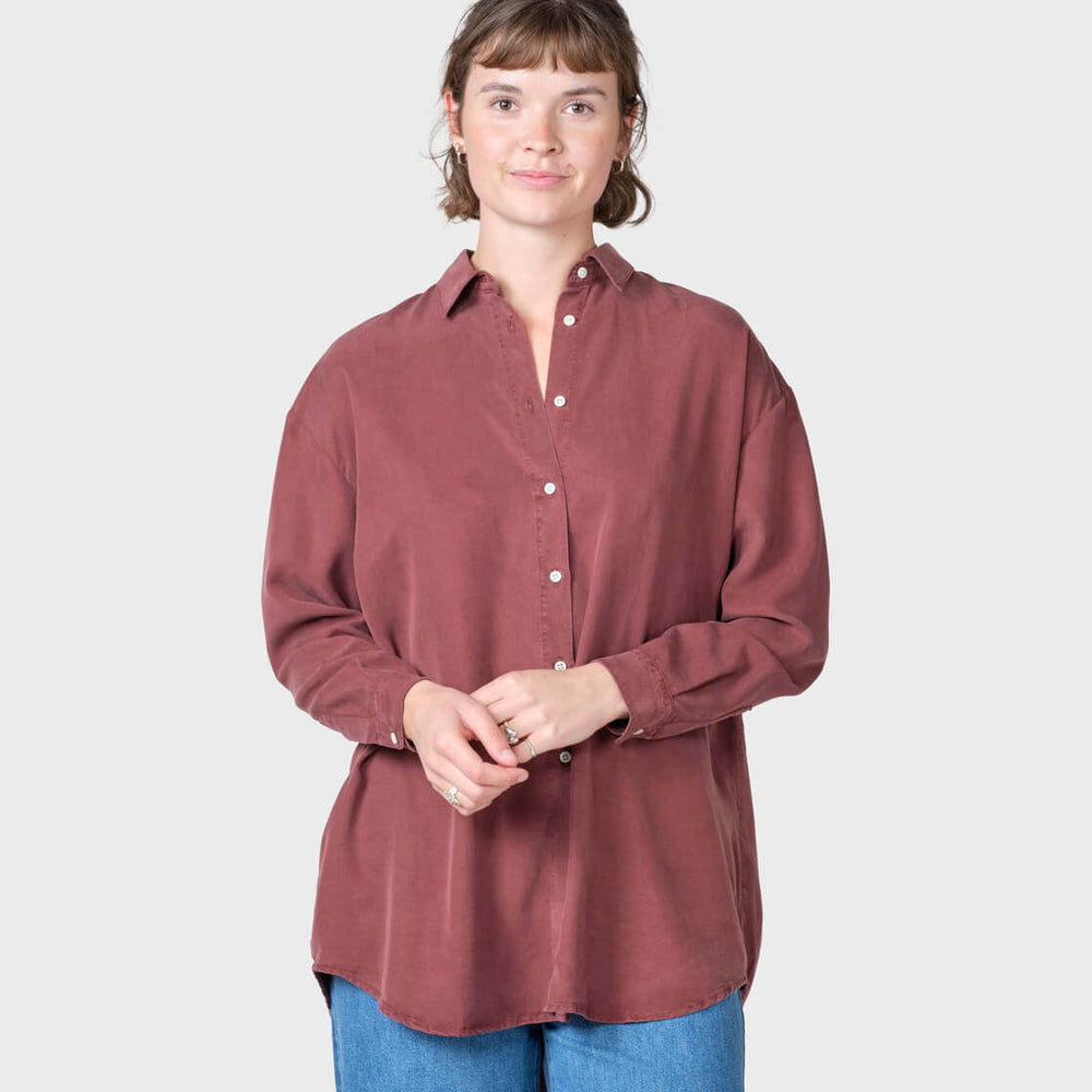 Klitmoller W Shirt Ofelia Short Lyocell red burgundy