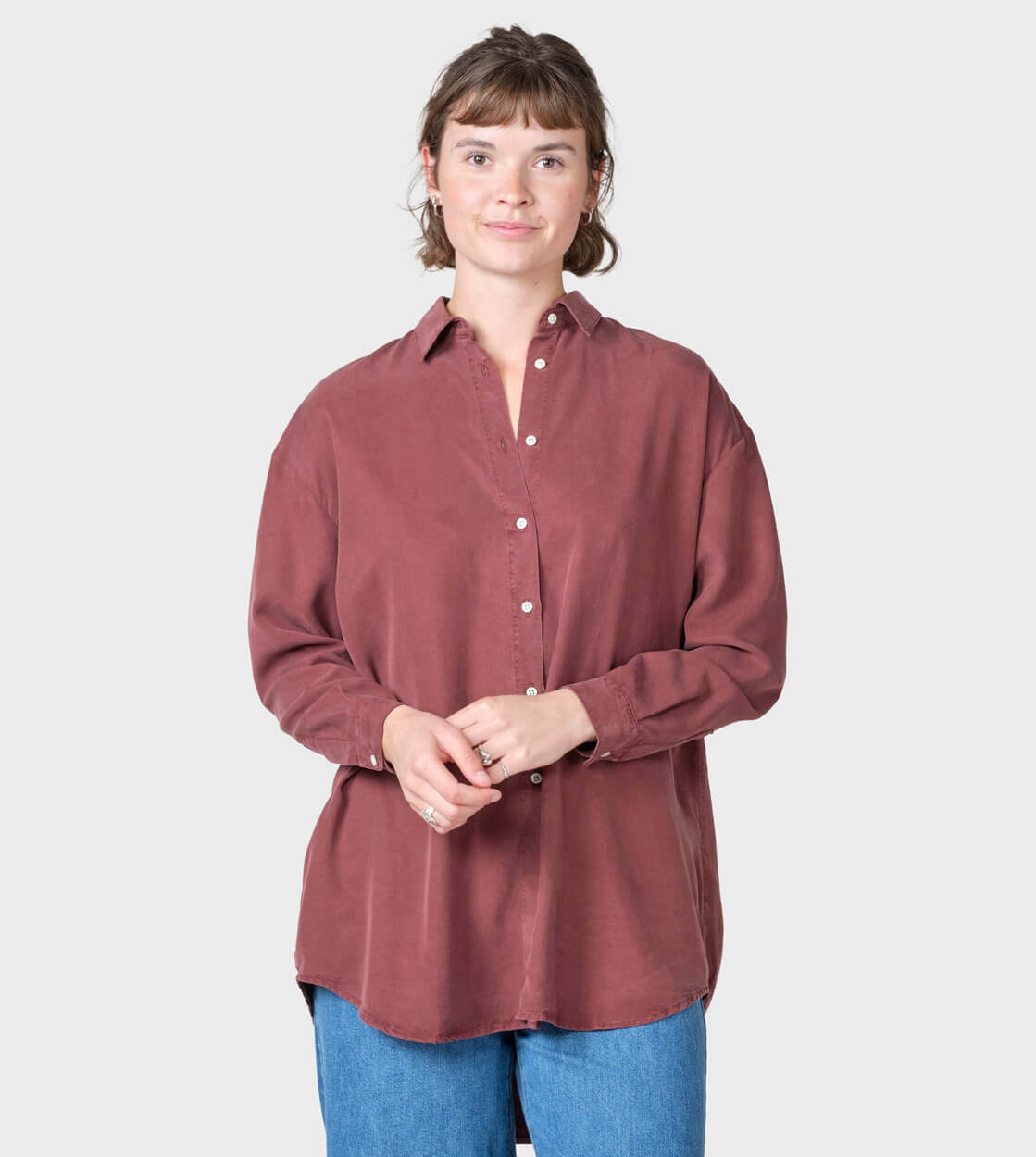 Klitmoller W Shirt Ofelia Short Lyocell red burgundy