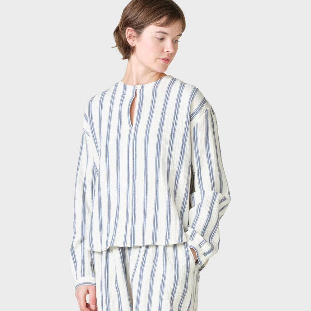 Klitmoller W Shirt Poppy Stripe beige cream/ocean