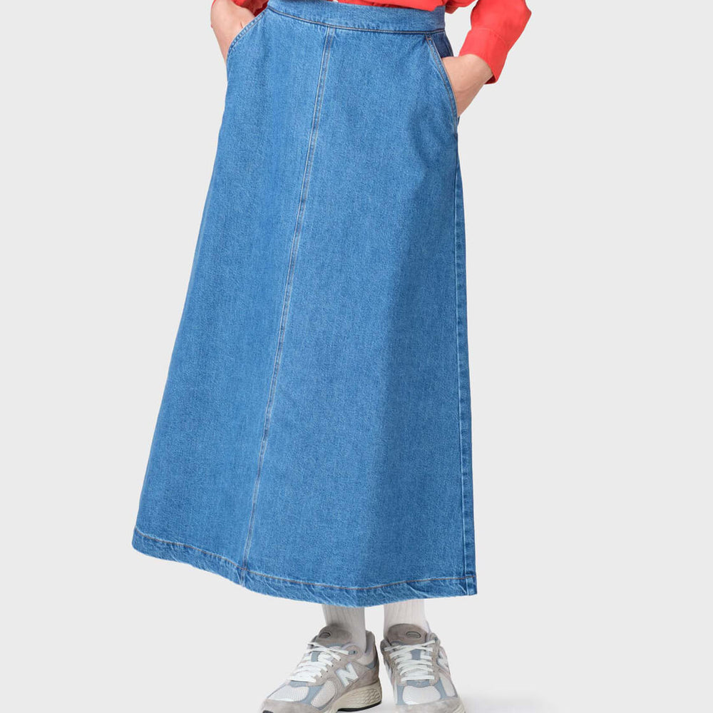 Klitmoller W Skirt Amber Denim blue light stonewash