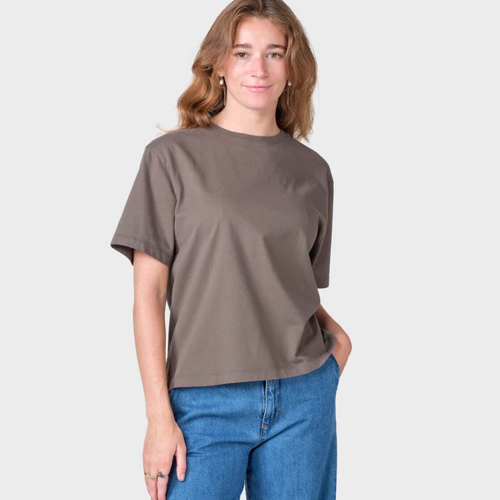Klitmoller W T-Shirt Boxy brown taupe