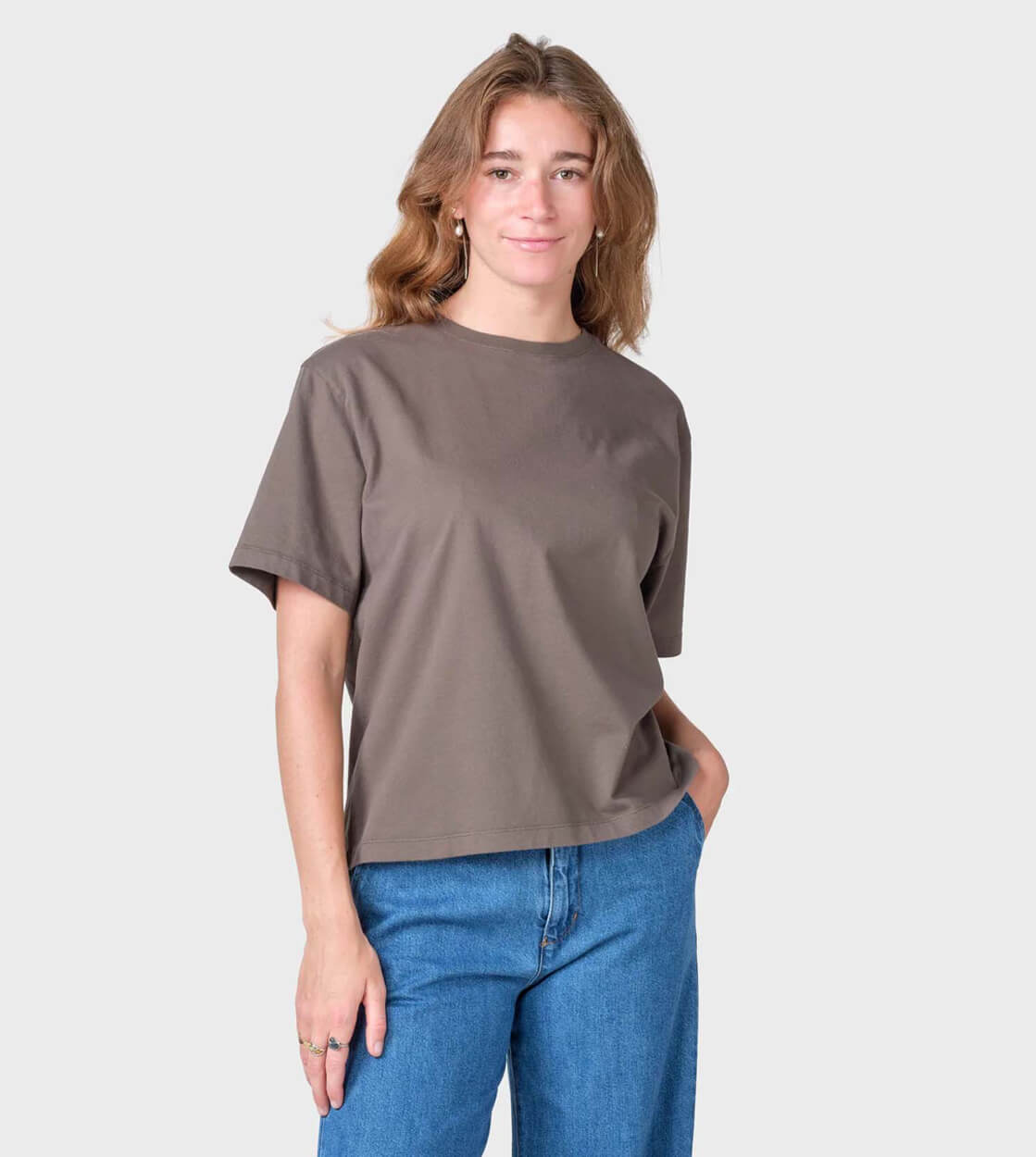 Klitmoller W T-Shirt Boxy brown taupe