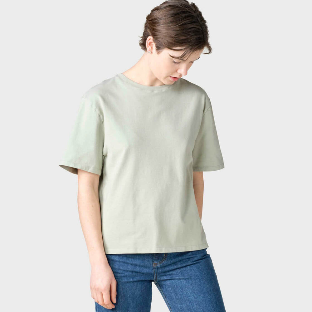 Klitmoller W T-Shirt Boxy green sage