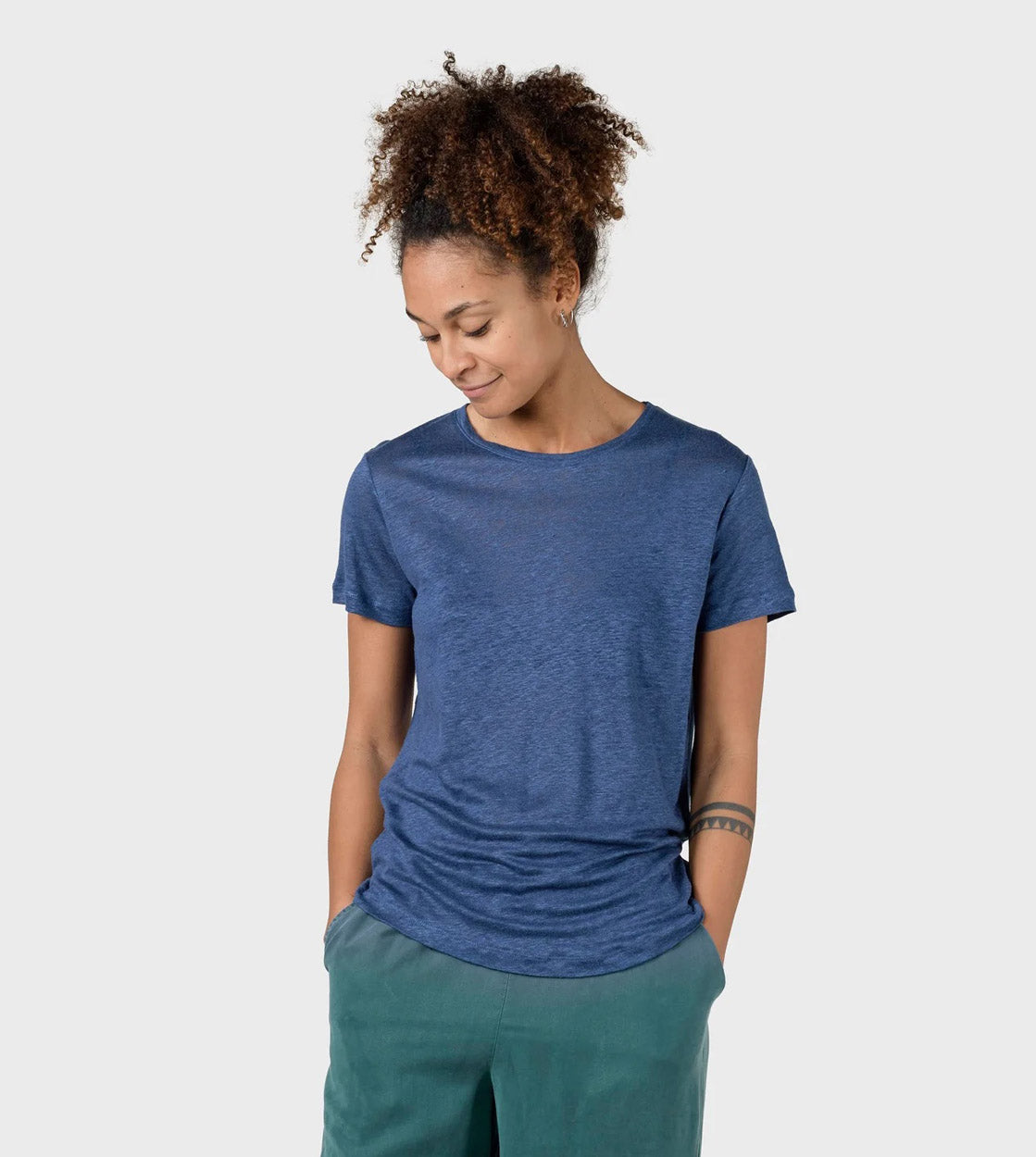 Klitmoller W T-Shirt Rikke linen blue ocean