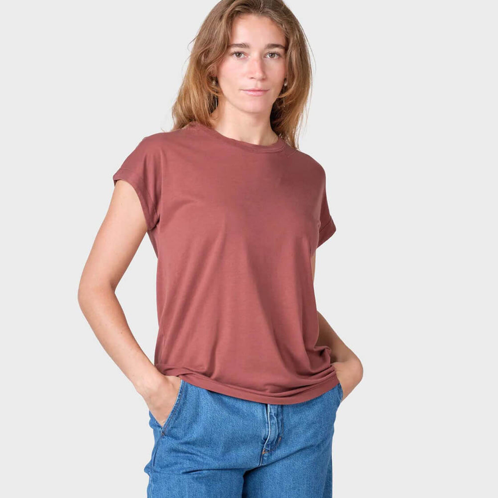 Klitmoller W T-Shirt Sigrid red burgundy