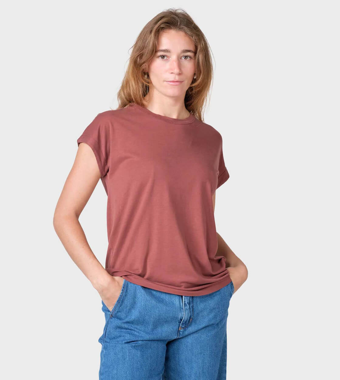 Klitmoller W T-Shirt Sigrid red burgundy