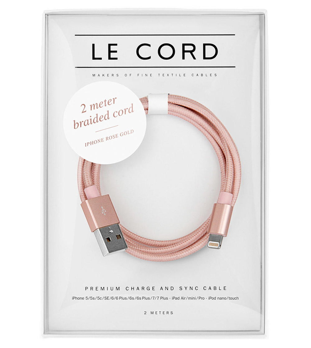 Le Cord Charge and Sync Cable 2 Meter rosegold