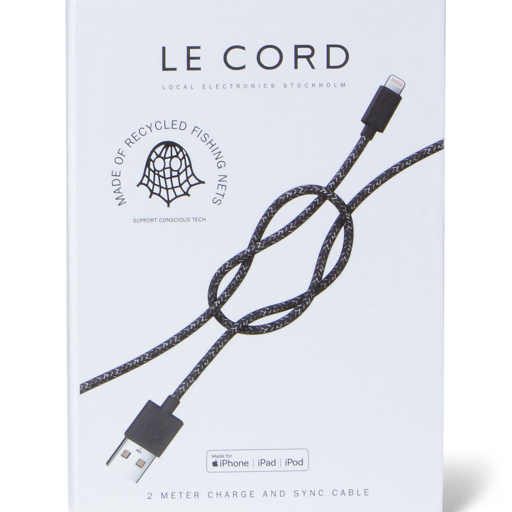 Le Cord Charge and Sync Cable Ghost Net black