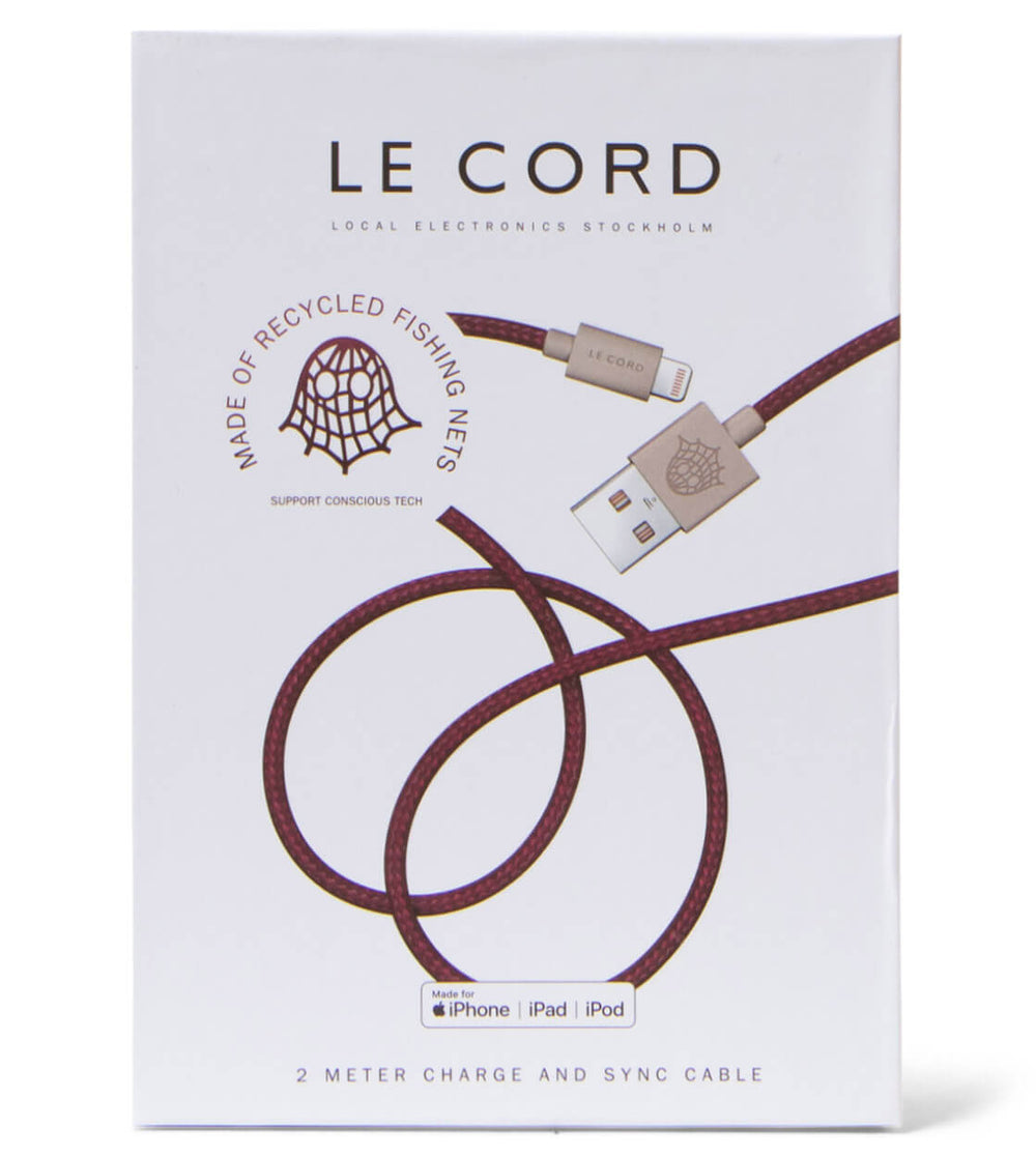 Le Cord Charge and Sync Cable Ghost Net red plum