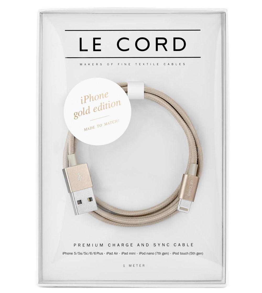 Le Cord Charge and Sync Cable gold solid