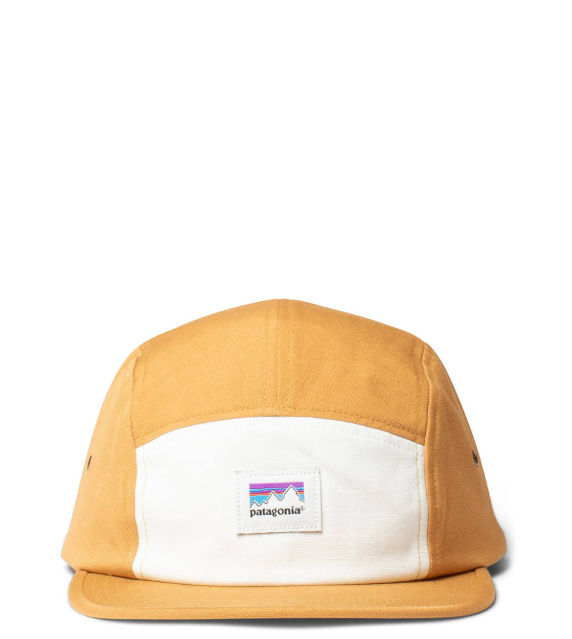Patagonia 5 Panel Maclure Graphic Shop Sticker yellow gold tan