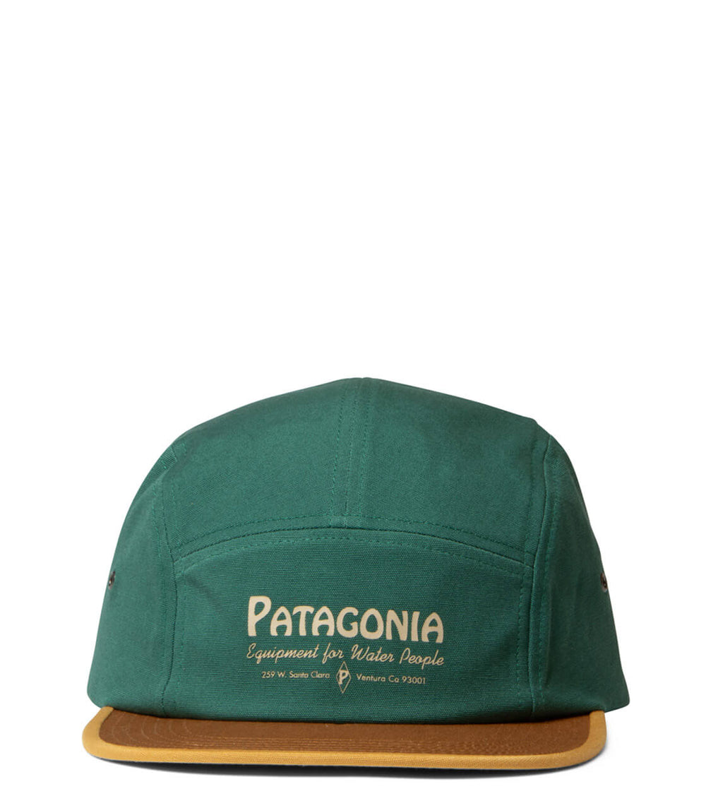 Patagonia 5 Panel Maclure Graphic green conifer water people banner
