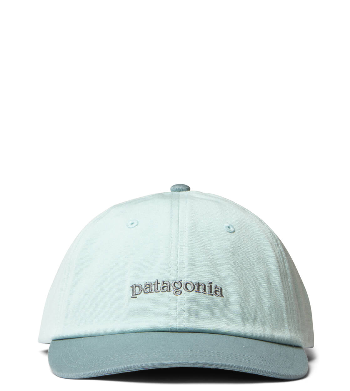 Patagonia 6 Panel Fitz Roy Icon Trad blue text logo thin ice