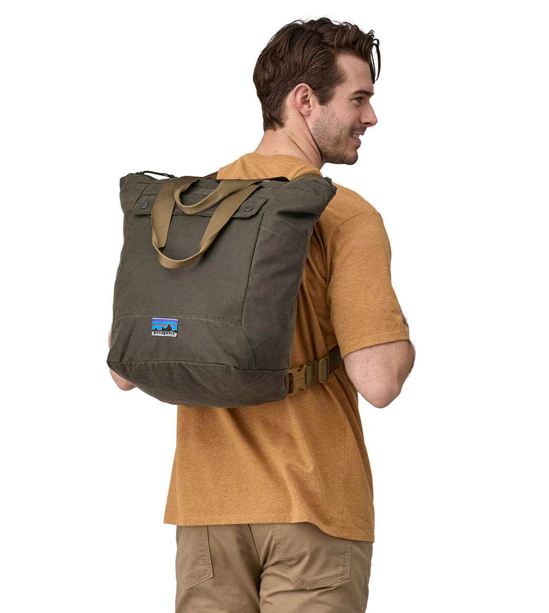 Patagonia Backpack Tote Pack Waxed Canvas green basin