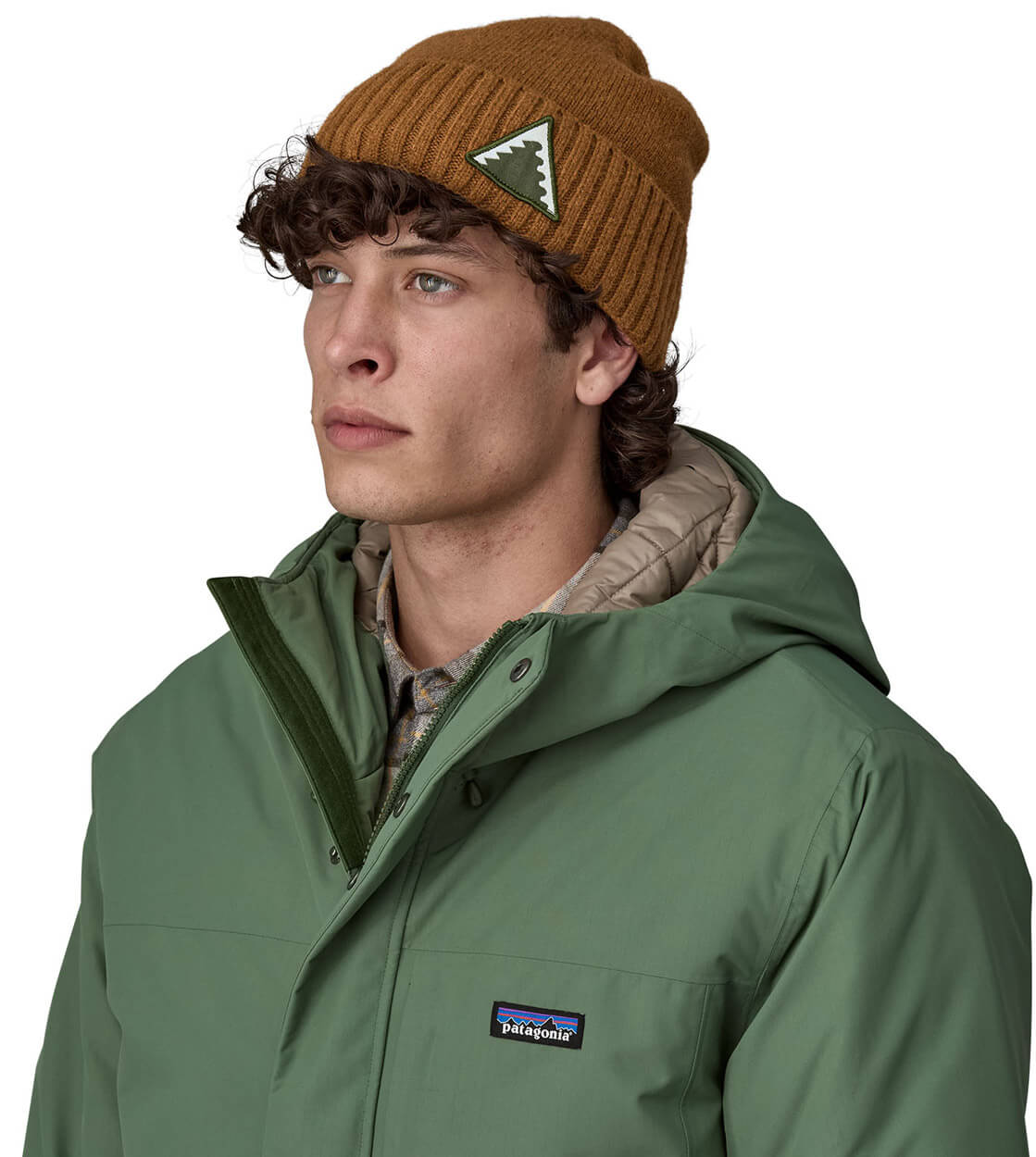 Patagonia Beanie Brodeo Dawn Tracks Patch brown shelter dawn