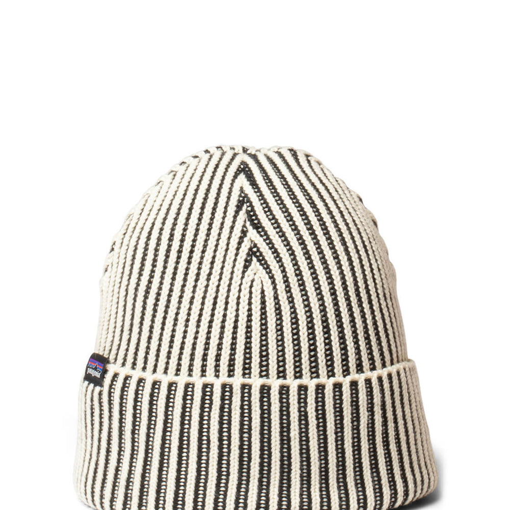 Patagonia Beanie Fishermans Rolled black contrast stripe