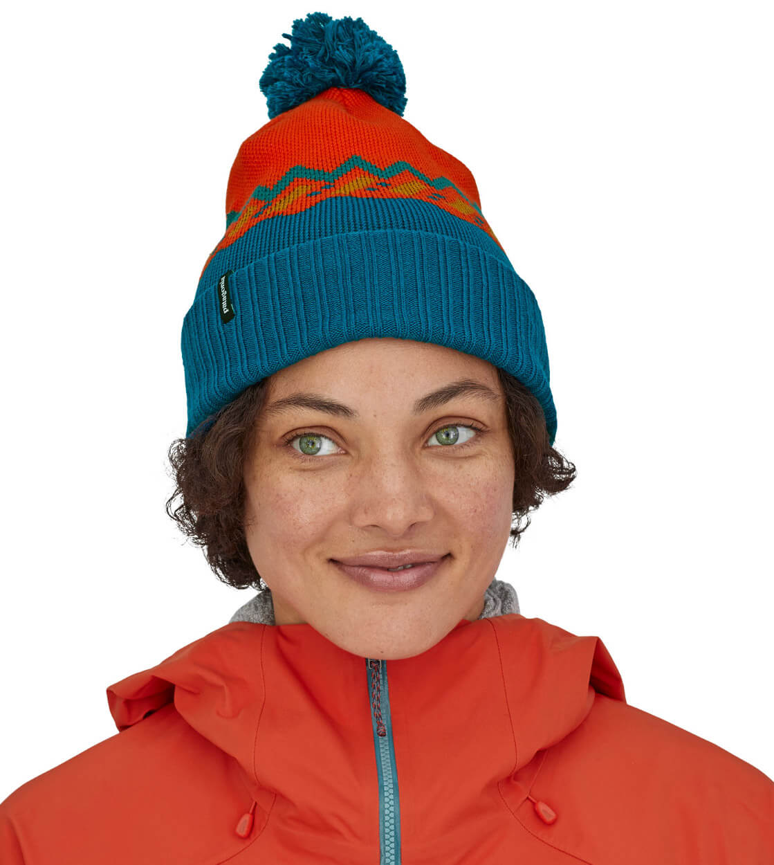Patagonia Beanie Powder Town blue/orange/red paintbrush
