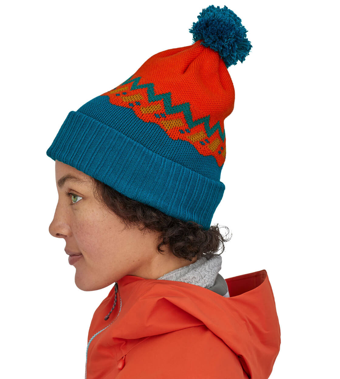 Patagonia Beanie Powder Town blue/orange/red paintbrush