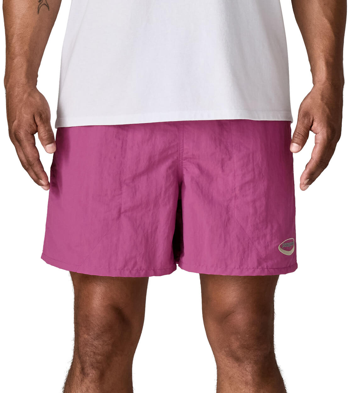 Patagonia Boardshorts Baggies Lights 5in pink faded magenta 95 oval logo